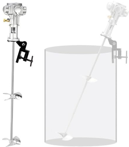 SHENGSHIYU Malaxeur de Peinture,Mélangeur Pneumatique Commercial Longueur de la Tige d'agitation en Acier Inoxydable 88 cm,Diamètre de la Turbine 15 mm,Malaxeur Mural Ateliers Industriels,60Gallon