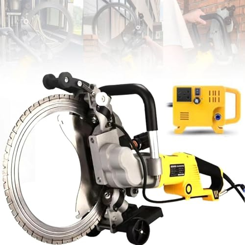 Ring Power Cutter Saw,Concrete Ring Saw,Electric Brushless Circular Saw 5000w Electric Wall Cutting Machine for Reinforced Concrete Masonry and Natural Stone,Cutting Depth 290mm,AC8400