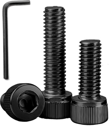BACSHBY 10 Piezas Tornillos Cilíndricos con Hexágono Interior M4x50mm, Perno Negro Totalmente Roscado, Tornillos de Acero Inoxidable A2 V2A con Llave Allen