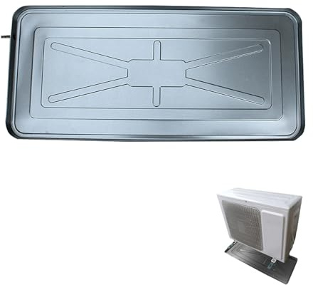 Metal Drip Pan for Air Conditioner, Large Drain Tray with Drain Pipe and Installation Kit, Essential Drip Tray for Outdoor Units