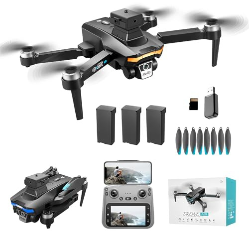 Dron GPS con cámara dual 4K para adultos, pantalla de 4,5 pulgadas, evita obstáculos, 69 minutos de vuelo, retorno automático, seguimiento, motor sin escobillas, para principiantes