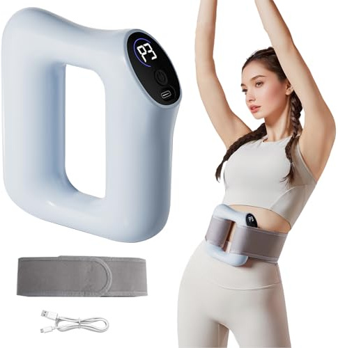 Bauchmassagegerät, Massageroller Mit Vibration zur Faszien-Straffung, Fettverbrennung Faszienring, Multifunktionaler Ganzkörper Faszienring, Faszienmassagegerät Mit Wärmefunktion (Blau)