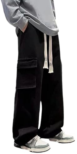 Baggy Jeans da uomo, pantaloni lunghi, da uomo, da skater, leggeri, da streetwear, pantaloni cargo da jogging blu hip hop, pantaloni cargo