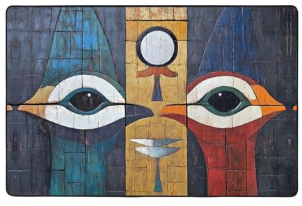 WZYWHJ Tapis de sol antidérapant à motif d'oiseau à deux têtes pour salon, bureau, table basse, lit, balcon - 182,9 x 121,9 cm