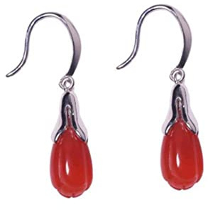 TTDGYYXW Boucles d'oreilles en Agate en Argent Sterling 925 avec Incrustation de Fleurs de Magnolia. Cheongsam Hanfu féminin Polyvalent Polyvalent, adapté aux Accessoires d'oreilles d'été