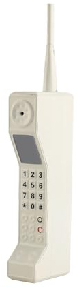 Dilwe Retro Mobile Phone Ornament, Iron Vintage Brick Cell Phone Prop for 80s 90s Themed Party Decor Home Office Stage Decoration 4x7.3x31.3cm (White)