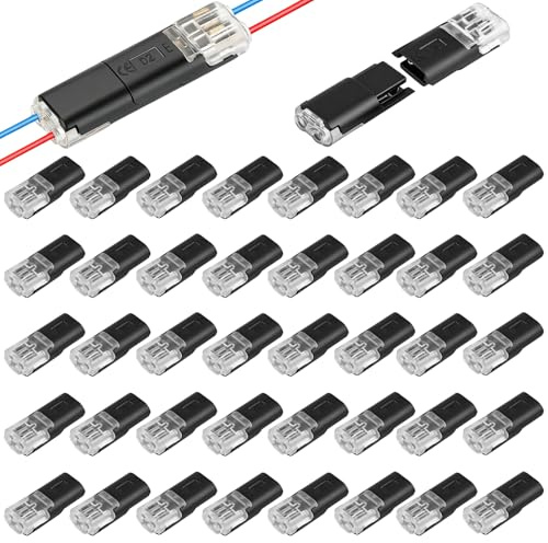 40 Pcs Waterproof Automotive Wire Connectors, 2-Pin Quick Plug Cable Connectors, Plug-in Cable Terminals No Strip No Solder for 18-22 AWG Wires, Crimp Terminals for LED, Automotive, Small Gauge Wiring