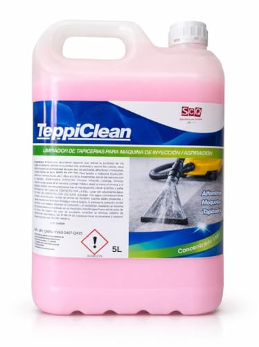Limpiador Tapicerías Concentrado Profesional 5L – Para Máquinas de Inyección-Extracción – Elimina Manchas y Olores – Sofás, Coches, Alfombras – Dilución hasta 1:10