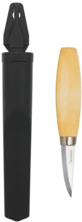 Morakniv Schnitzmesser Erwachsene - Mora Schnitzmesser 120 für feine Schnitzarbeiten - 62 mm Klinge aus deutschem Kohlenstoffstahl - Schnitzwerkzeug mit Birkenholzgriff & Scheide - Made in Sweden
