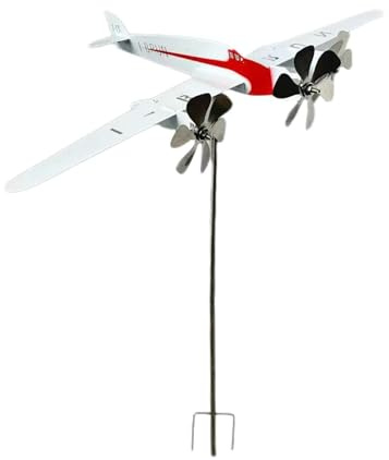 Banderuola Segnavento Aereo Decorazione Da Giardino A Forma Di Aereo In | Spinner E Girandola Aeroplano Da Esterno Per Cortile Patio Balcone Porta D'Ingresso Deck E Vacanza