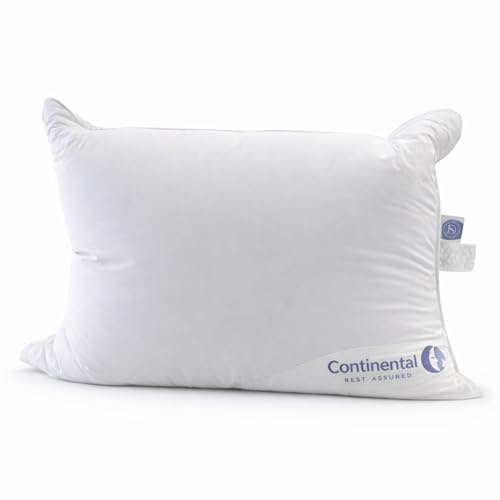 Continental Bedding Hotel Style Dual Chamber Down Feather Pillow 300 Thread Count Cotton Side and Back Sleepers, Queen Size