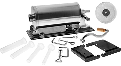 Browin 311005 Insaccatrice Orizzontale per Salsiccia 5 kg, insaccatrice Manuale per Salsicce, rigaglie, 4 imbuti di Diverso Diametro, Acciaio Inox