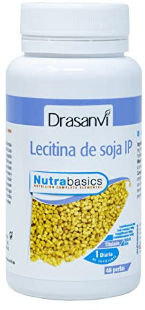 DRASANVI NUTRABASICS LECITINA DE SOJA - Aporte en Colina + Glicerol + Ácidos Grasos + Fosfolípidos - SIN GLUTEN - 48 perlas