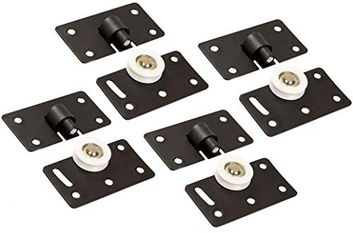 Schiebetür Rolle, Tiberham 30mm Dia Nylon Roller Rad, Heavy Duty Tür Läufer Gear Track Panel Kits für Möbel Kleiderschrank Schrank (4 Paare)