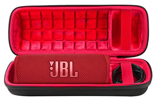 Co2Crea Hårt Resefodral För JBL Flip 6/5 Bärbar Bluetooth-Högtalare (Endast Låda) Svart Och Röd