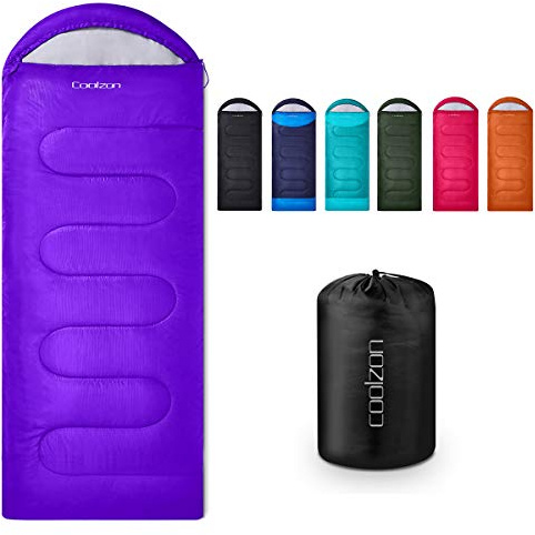 Coolzon Schlafsack für Erwachsene, für 3-4 Jahreszeiten, wasserdicht, Ultraleicht, für Kinder, Camping, tragbar