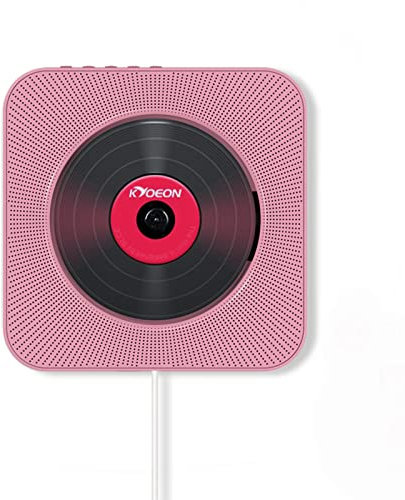 ZMMZZ Lettore CD/Dvd Portatile Lettore Musicale CD BT montabile a Parete con Telecomando Compatibile con HDMI per TV Home CD Boombox,Rosa