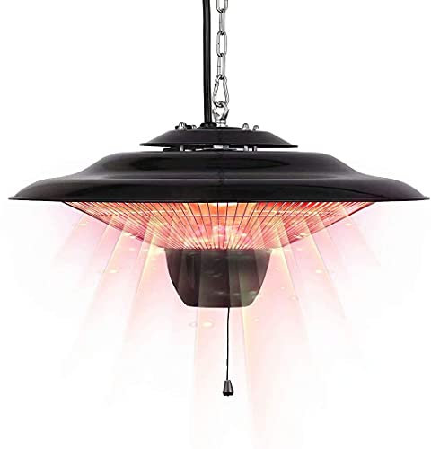 Samnuerly Riscaldatore da Esterno Elettrico da Esterno da 2500 W, ombrellone da Balcone a soffitto riscaldatori alogeni a infrarossi sospesi per Cortile Interno Esterno