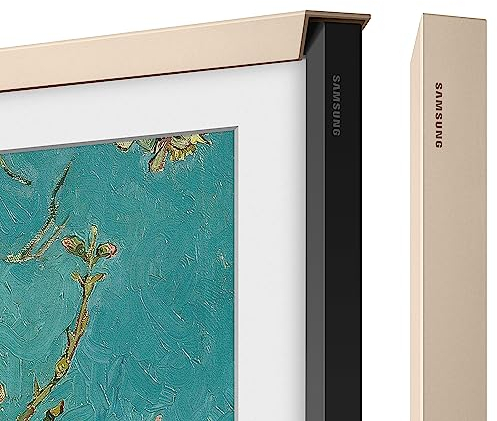 Samsung The Frame TV-Rahmen, 75 Zoll, Abgeschrägt, Sandgold, Zubehör für The Frame-Fernseher mit 75 (LS03A, LS03B, LS03BG), Befestigung per Magnet