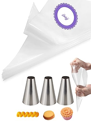 Macaron Piping Tips with Bags, #12 Round Tip for Macarons & Cake Decorating