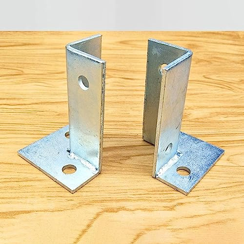 Pfostenträger Aufschraubhülse Geländerpfostenhalterung Bodenmontage, Betonpfostenanker Für Holzterrasse, Pergola, Terrassenzaun Und Pool, Edelstahl ( Color : 2 piece , Size : 7x7x10 cm(2.7x2.7x4 in) )