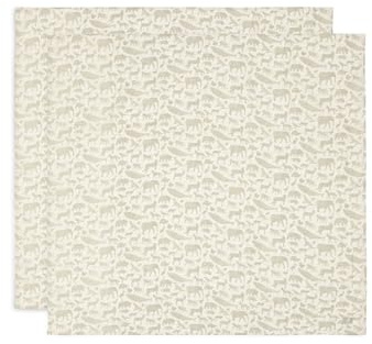 Jollein 535-852-67043 Mulltücher/Swaddle 2er Set Animals Olive/beige (115x115 cm)