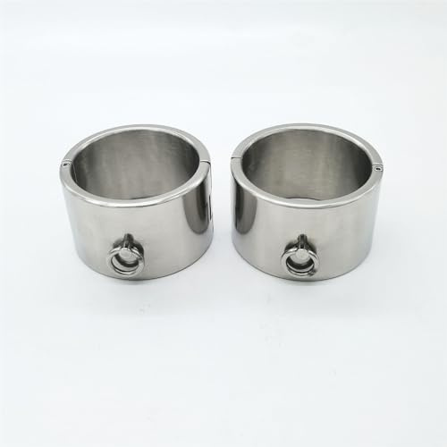 ZTHBYSB 6cm Hoch Extrem Schwer Edelstahl Handschellen Fußfesseln Halsband - SM Bondage Set Hand Fuß Kragen Fessel Sklaven Sexspielzeug Fesselset für Männer Frauen Paare,Men oval,Hand