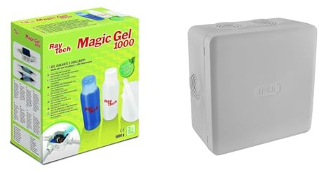 Raytech Magic Gel 1000 & Debflex - 718808 Boite de Derivation Electrique Etanche Exterieur - IP55 115X115 cm, Gris