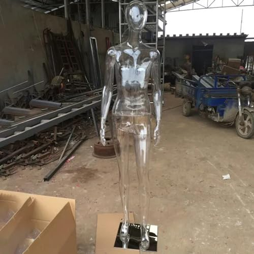Manichino Donne in Plastica Trasparente Testa di Manichino Pieno, Abbigliamento di Moda Display Maniquin Busto, Forma di Abito Modello Flessibile per Negozi di Abbigliamento/ Collezione