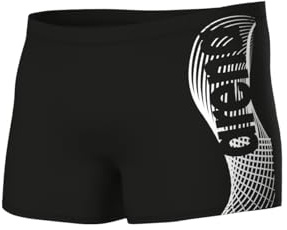 ARENA Bañador Corto Feel para Hombre Wake, Black-White, 80