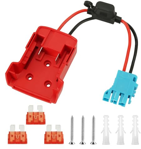 Conectores de Mazo de Cables, Adaptador de Batería de Herramientas para Ruedas Eléctricas con Fusibles, Tornillo, Tapón de Goma Reemplazo del Kit de Mazo de Cables Compatible con Peg-Perego