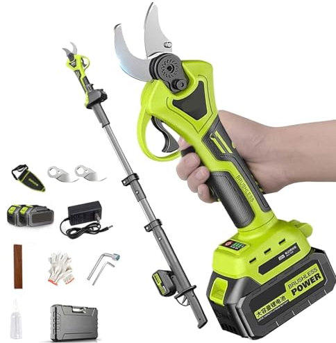 ylpddmm Forbici Potatura Elettriche,Cesoie Potatura Elettriche,2 Batterie,40mm,con Display,con Motore brushless,Forbici Potatura a Batteria,per Giardinaggio,Alberi da frutto,Battery*1