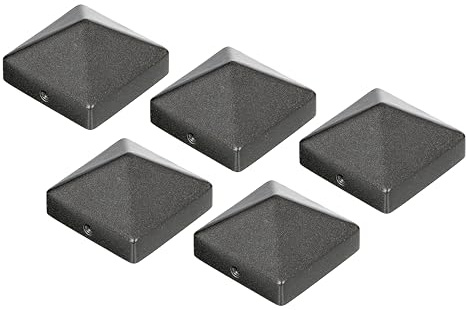Alberts 839918 Pfostenkappe für Holzpfosten | hohe Form | Aluminiumguss | anthrazit-metalic | 70 x 70 mm | 5er Set
