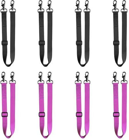 MIYABALA Beingurte für Pferdedecke, elastische Pferdedeckengurte, Ersatz mit doppelten Drehknöpfen, verstellbare Länge 53,3 bis 96,5 cm, Beingurte für Pferdedecke (schwarz + lila)