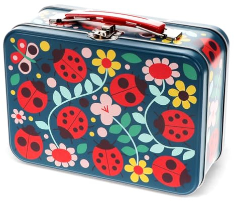 Dotcomgiftshop Metallköfferchen Ladybird Metall Box Marienkäfer-Motiv für Kinder ab 3 Jahre