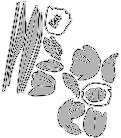 HOODANCOS 1hoja Troquel De Corte Para Diseño De Tulipanes Para Tarjetas y Manualidades Para Scrapbooking y Decoración De Álbumes