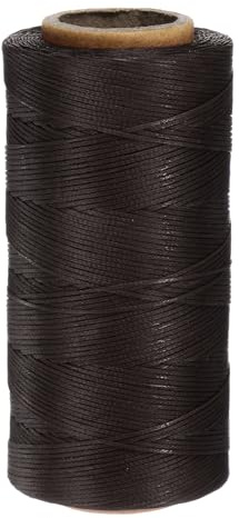 QUARKZMAN Hilo Encerado para Coser, 260m Hilo Macrame de Poliéster Costura de Cuero Cordón Hilo para Encuadernación Ganchillo Fabricación de Joyas Coser Bricolaje Manualidad, Marrón Oscuro