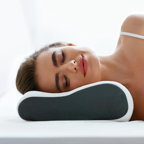 Komfortec Orthopädisches Nackenstützkissen aus Memory Foam (60x36x12/8)