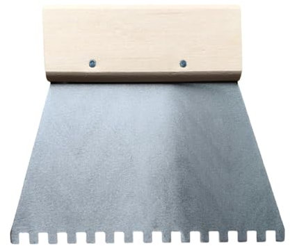 Zahnspachtel 100 mm mit Holzgriff Maurerkelle zum Rasieren Spatel aus Edelstahl Anwendung von Klebstoffen Spachtel für Spachtel und Kleber