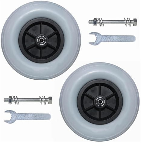 Rollstuhlrolle 8-Zoll-Vorderrad des Rollstuhls, 200 x 50 Ersatzrad for Elektrorollstühle, massiver PU-Reifen, Lenkrollen, Rollstuhlräderbaugruppe, mit 5/16-Zoll-Lager (1 Satz mit 2 Stück)