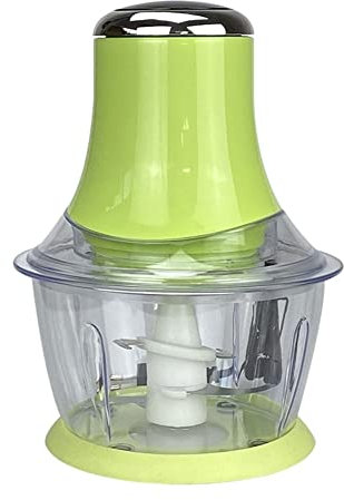 7LiuYueFei6 - Picadora eléctrica, robot de cocina, picadora de carne con cuenco de cristal de 2 L, cuchillas de acero inoxidable, fácil de limpiar para ajo, carne, verduras, frutas y nueces