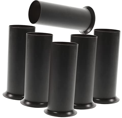 Didiseaon 6 Fundas de Metal Negro para Mangas de Luz para Lámpara de Araña, Base Ancha y Estructura Resistente, Instalación Fácil para Iluminación Colgante en Salón
