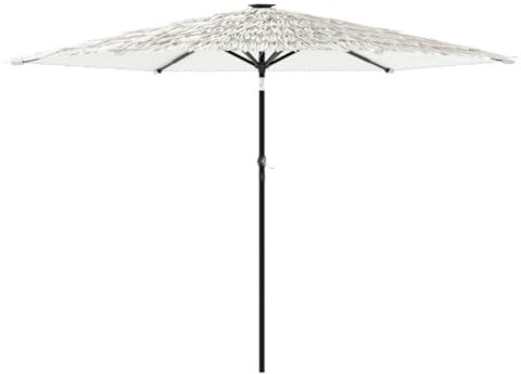 Makastle Parasol de Jardin Exterieur avec Manivelle, Parasols de plage, Parasol Balcon pour Marché, Piscine, mât en acier, blanc 288x288x225 cm