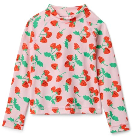 Amazon Essentials Maglietta Rashguard a Maniche Lunghe da Ragazza, Rosa Pomodoro Rosso Fragole, S