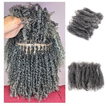 Braiding hair， Gemischtes graues Flechthaar, Afro, verworren, lockig, menschliches Haar, 1 Packung/50 g, burmesisches Haar, kein Schuss,Human hair braiding hair(12inches)