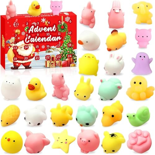 Advent Calendario dell’Avvento 24 Pezzi, Calendario dell'Avvento Conto alla Rovescia, Calendario Avvento 2025 Animali per Bambini, Compleanno BambIni Gadget, Regali di Natale per Bambini