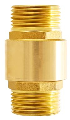 1/2 Zoll Messing Rückschlagventil, 1/2 Zoll AG zu AG Rückschlagventil, 1/2'' Rücklaufventil, Rückflussverhinderer Abwasser für Warmwasserbereiter, Wasserleitung, Rostfrei, Wasserdicht