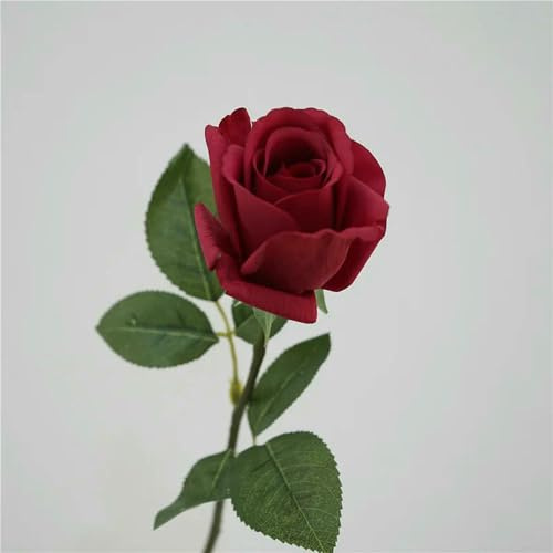 GENPICONG 10 Stück Handgefühl Feuchtigkeitsspendende Rose Real Touch Künstliche Blume Brautstrauß Hochzeit Dekor Rose Blumen Hochzeit Party Home Deco