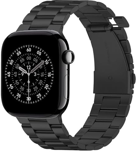 Suphart Kein Werkzeug Erforderliches Band Kompatibel mit Apple Watch Armband 42mm 41mm 40mm 38mm, Metall Ersatzband für iWatch SE Serie 11 10 9 8 7 6 5-1 (Schwarz)