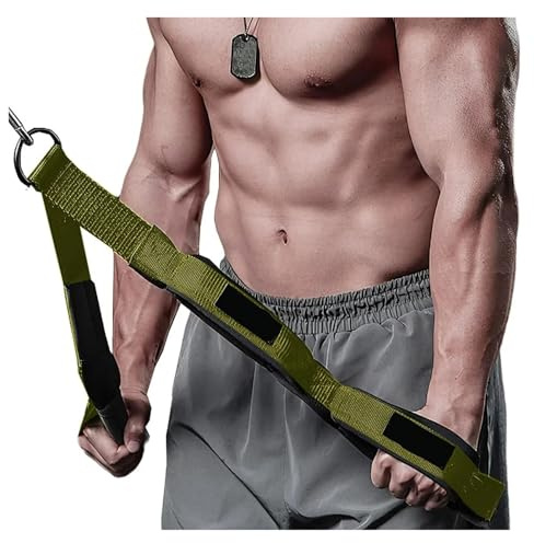 ATEUXOL Cuerda para Tríceps en Polea Cuerda for tríceps, Larga, for dominadas, for Gimnasio, con Cable y 2 Juegos de Asas(Color3)